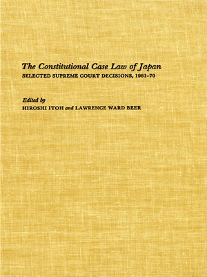 cover image of The Constitutional Case Law of Japan